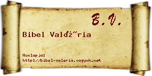 Bibel Valéria névjegykártya